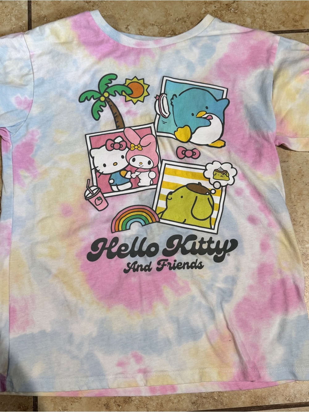 Hello Kitty Girls Hello Kitty & Friends Tie-Dye Graphic Tee Short Sleeve M 7/8